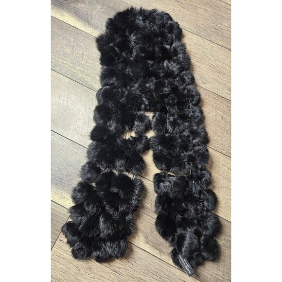 Valerie Stevens Pom Pom Scarf Rabbit Fur Made in Italy - Picture 3 of 6